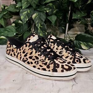 Kate Spade X Keds Leopard Print Sneakers with Black Trim 8.5